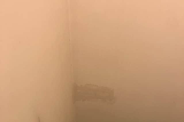 Clear marks were left on some walls