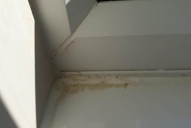 Areas around windows had been poorly decorated