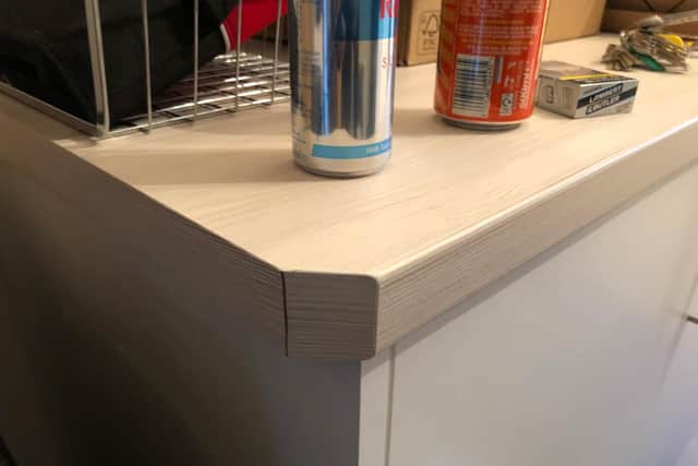 This worktop was poorly fitted