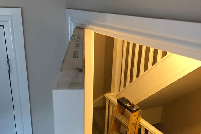 The top of this door had not been painted