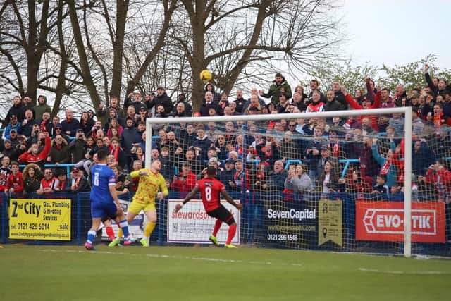 The Poppies were denied a second goal when home goalkeeper Daniel Platt made this fine save from Dan Holman