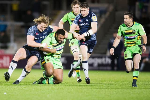 Jamal Ford-Robinson was one of three Saints players sin-binned at the AJ Bell Stadium (pictures: Kirsty Edmonds)