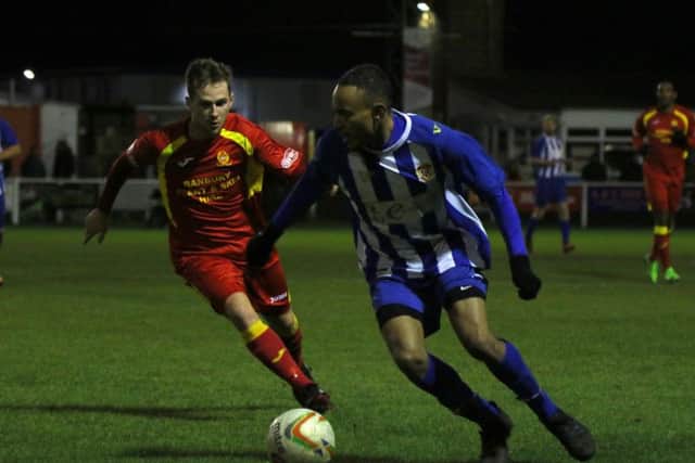 Rhys Hoenes gets on the ball for the Poppies