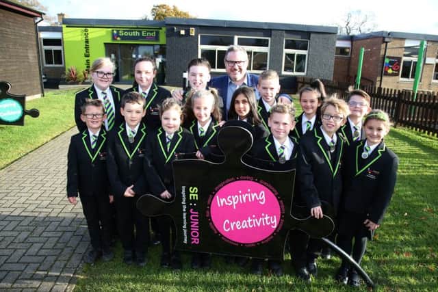 Good Ofsted: Rushden: Noel Springett-McHugh, head teacher of South End Junior School, celebrating the Good Ofsted.
Wednesday, November 29 2017 NNL-171129-174054009