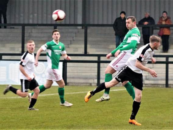 Action from Corby Town's 3-2 home defeat to Lincoln United last weekend. Picture by David Tilley