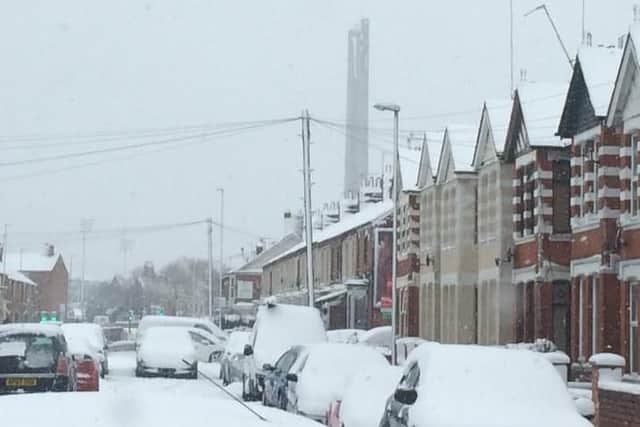 Snow has blanketed Northamptonshire today, leaving motorists in some parts of the county stranded. Picture credit: Sarah Horne.