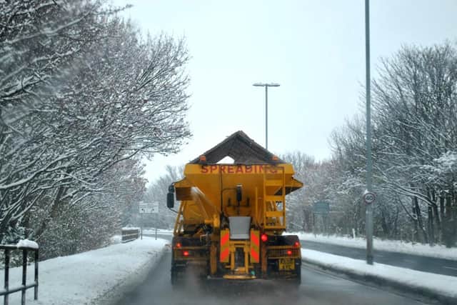 Gritters are out following heavy snowfall over the weekend.