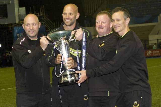Jim Mallinder and his Saints coaches secured Challenge Cup glory and Premiership success in 2014 (picture: Linda Dawson)