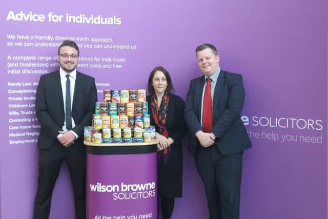 Wilson Browne Solicitors donated tins of food to the appeal by Wellingborough Homes