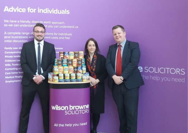 Wilson Browne Solicitors donated tins of food to the appeal by Wellingborough Homes