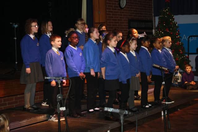 Youngsters taking part in the Christmas concert