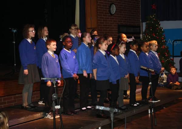 Youngsters taking part in the Christmas concert