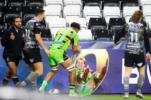 Harry Mallinder scored for Saints at the Liberty Stadium (pictures: Kirsty Edmonds)