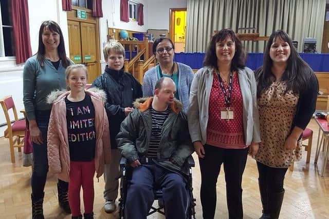 The family showing its support for Irthlingborough foodbank