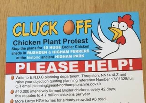 One of the posters by the Cluck Off campaign group