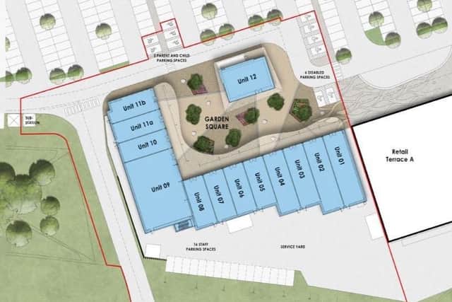 The proposed garden square for Rushden Lakes