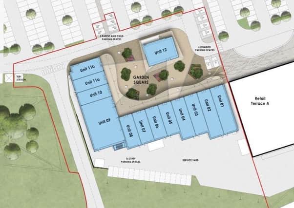 The proposed garden square for Rushden Lakes