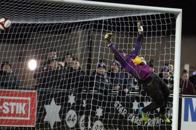 Phil Trainer's shot finds the top corner for the Steelmen