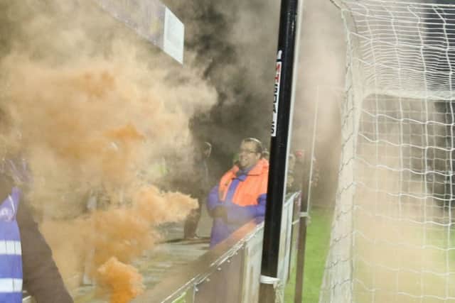 An incident at the AFC Rushden & Diamonds v Kettering Town game