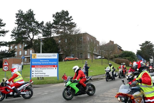 Toy Ride: Kettering: Kettering Biker Escorts ride from Market Harborough to KGH to deliver presents to the Skylark Ward (childrens' ward)
Saturday December 23 2017 NNL-171223-181032009