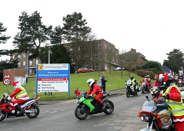 Toy Ride: Kettering: Kettering Biker Escorts ride from Market Harborough to KGH to deliver presents to the Skylark Ward (childrens' ward)
Saturday December 23 2017 NNL-171223-181032009
