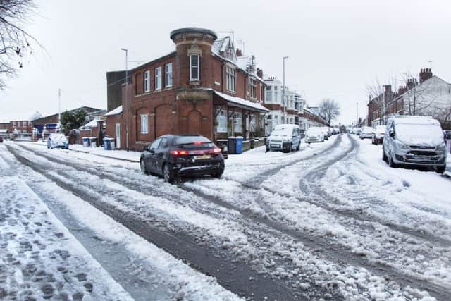 The snow made driving conditions difficult