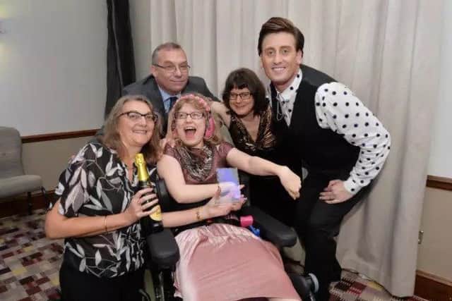 Bernadette Crisp with her award at this year's Pride in Northamptonshire Awards