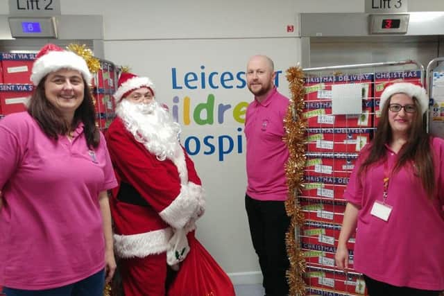 Michelle and Emma from Chelsea's Angels delivering the boxes to the hospital where Chelsea was treated