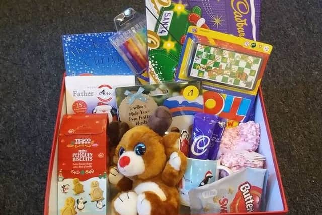 The charity gave out 120 boxes this Christmas