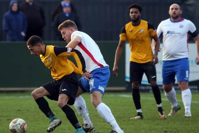 Action from the goalless draw at Hayden Road