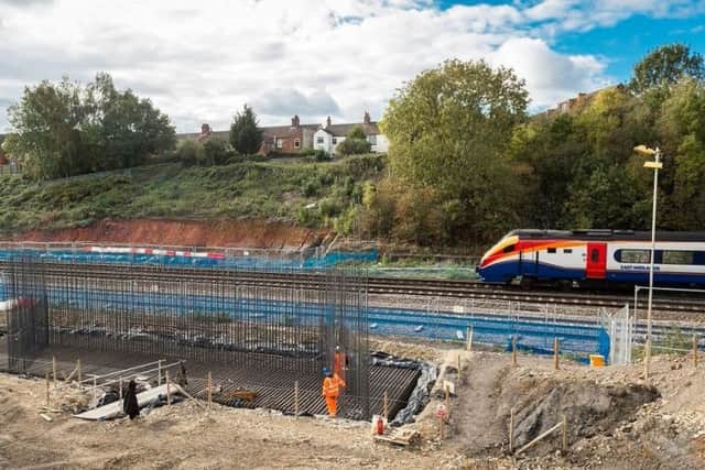 Work on a bridge for the Stanton Cross development.