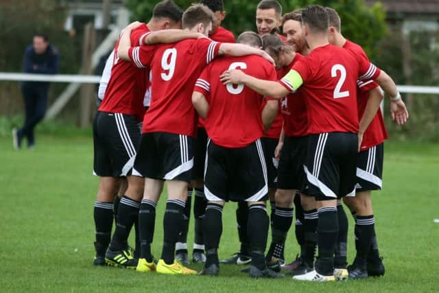 Irchester United, pictured during their UCL Knockout Cup clash with Harrowby United earlier this season, are currently enjoying an impressive unbeaten run