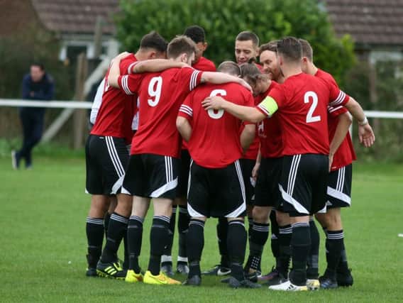 Irchester United, pictured during their UCL Knockout Cup clash with Harrowby United earlier this season, are currently enjoying an impressive unbeaten run
