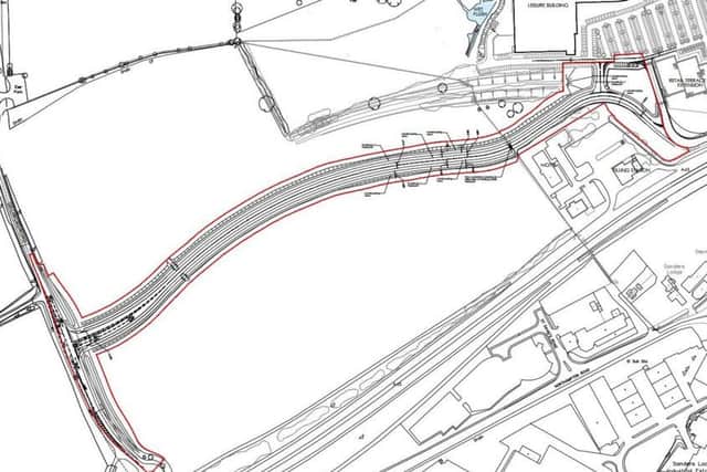 The proposed link road for Rushden Lakes