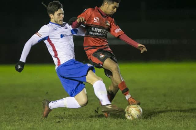 Action from AFC Rushden & Diamonds' 4-0 victory at Aylesbury on Tuesday night. Picture by Marc Keinch