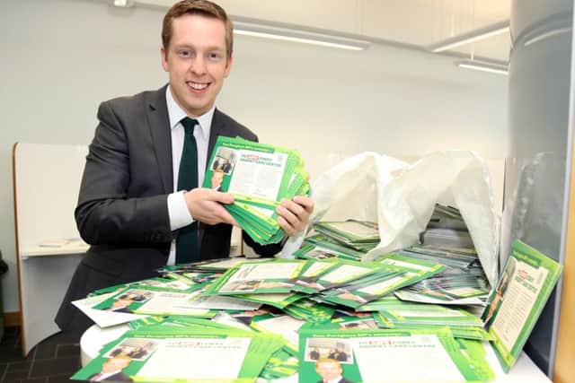 Campaign Postbag: Corby: Tom Pursglove with campaign postcards from constituents re the Corby Urgent Care Centre, (CCG)
Thursday January 18th 2018 NNL-180118-192127009