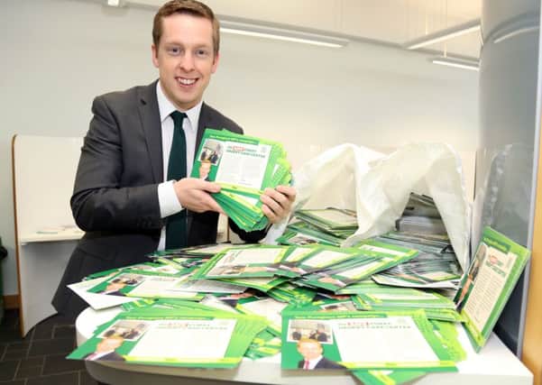 Campaign Postbag: Corby: Tom Pursglove with campaign postcards from constituents re the Corby Urgent Care Centre, (CCG)
Thursday January 18th 2018 NNL-180118-192127009