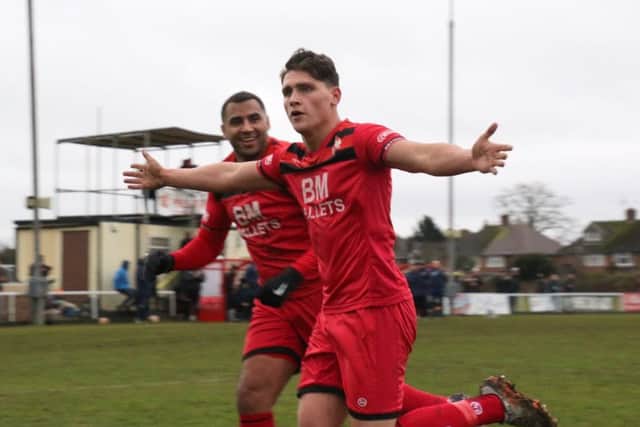 Action from Kettering Town's victory over Biggleswade