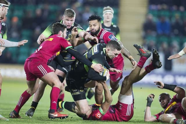 George North in the thick of the action during Saints' win over Harlequins (Picture: Kirsty Edmonds)