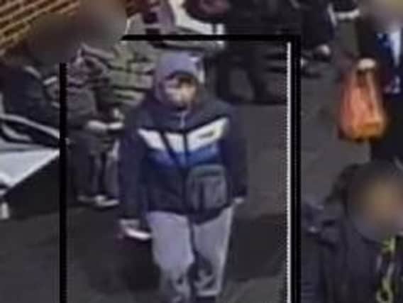 Police want to speak to this man, pictured here on CCTV at North Gate bus station.