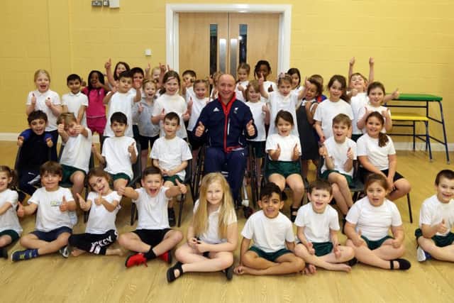 Sean with Priors Hall pupils