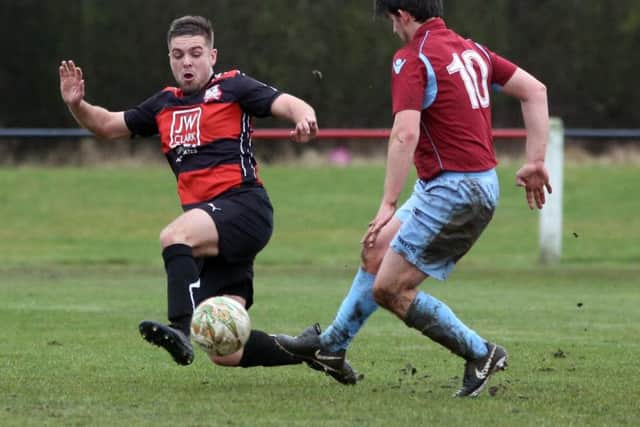 Action from Raunds Town's 5-3 victory over Bourne Town. Pictures by Alison Bagley