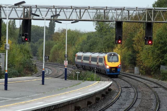 A train at Kettering station.