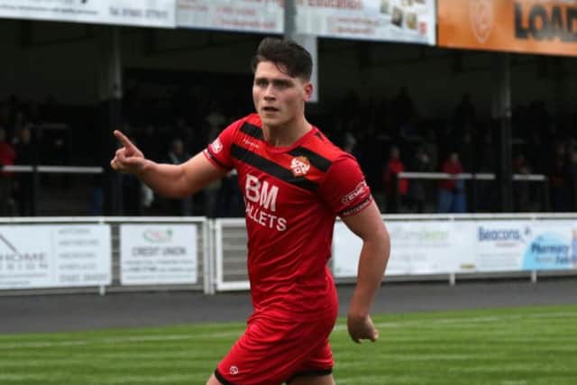 Mathew Stevens scored twice in Kettering Town's 6-0 victory over Bishop's Stortford