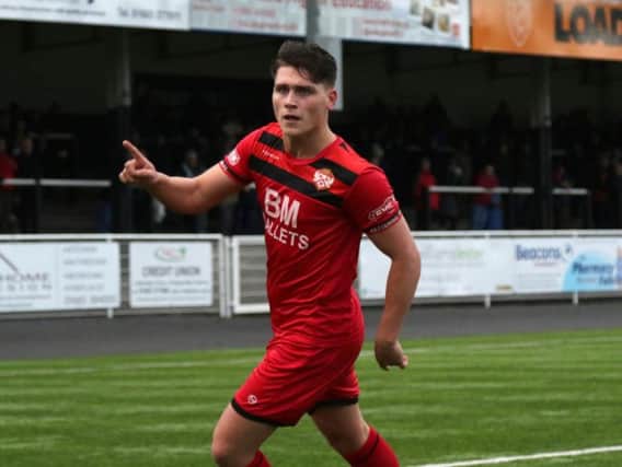 Mathew Stevens scored twice in Kettering Town's 6-0 victory over Bishop's Stortford