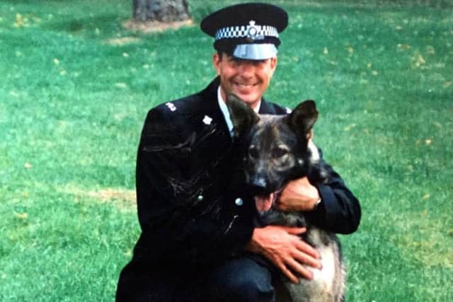Ian Churms and Police Dog Bryn