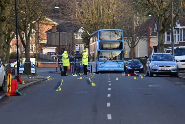 Police on the scene on MacDonald Road in Coventry. Picture: SWNS NNL-180223-113812001