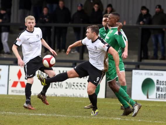 Matty Gardner scored his first goal for Corby Town in their 3-2 victory at Stocksbridge Park Steels