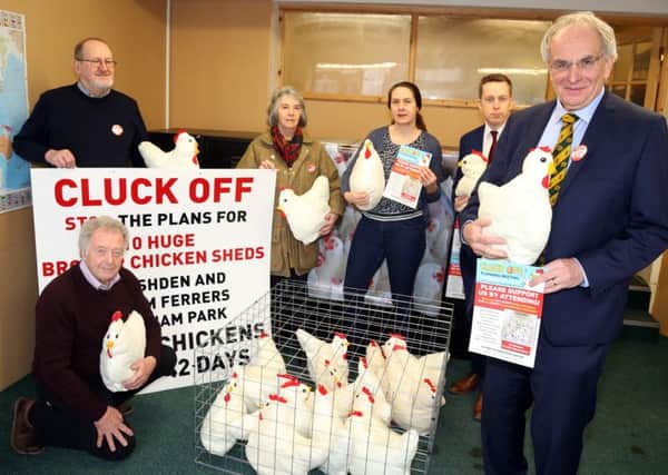 The Cluck Off campaigners with MPs Peter Bone and Tom Pursglove who were all fighting the plans