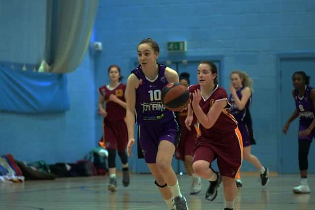 Action from the clash between Titans under-16 girls and their Northants Lightning counterparts. Titans maintained their unbeaten run with a 111-63 victory